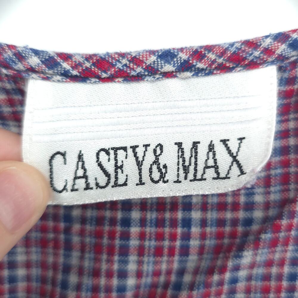 Vintage Casey&Max Cottagecore Quilt Velvet Sewn Floral Plaid Button Down Vest L - Picture 5 of 10